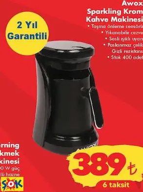 AWOX SPARKLİNG KROM KAHVE MAKİNESİ